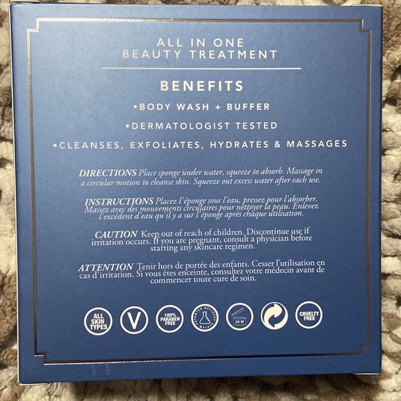 Sold. 2 for $22 SPONGELLE Body Wash Infused Body Buffer Sponge in Winter Rose - Picture 2 of 2